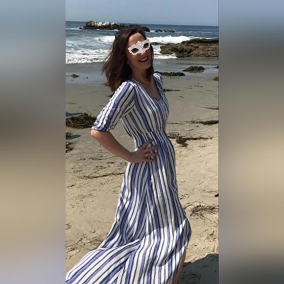 Flowy Boho Button Front Maxi Dress (NWT)Sz (Med) - Picture 6 of 8